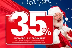 🤶 35%* Rabatt auf alle „Aktionspreis“-Möbel und Fachmarktartikel – exklusiv mit Kundenkarte in Ihrem Einrichtungshaus | GRATIS-Versand* bis Montag