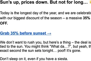 ☀️ Sun’s out, discount’s out!
