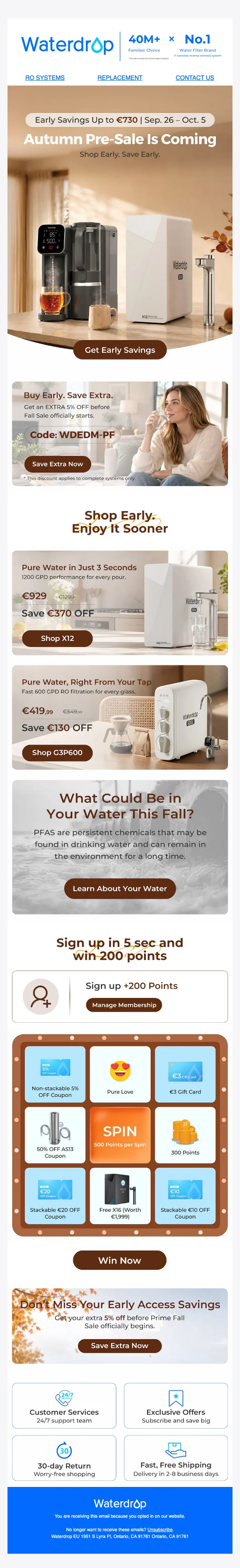 Nachweis des Gutscheins - Waterdrop - Gutschein: [[5 % rabatt]] auf herbstsale, nur für komplettsysteme