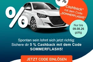 Last Minute Flash Sale: 5 % Cashback* – nur für kurze Zeit