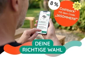 8 % Cashback* für deine Mietwagen-Buchung