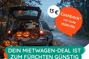 Keine faulen Tricks: 13 € Cashback* auf deinen Mietwagen
