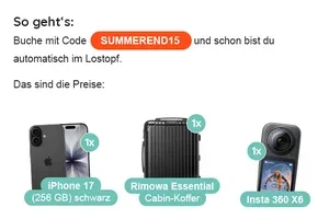 Gewinne dein Reise-Upgrade: iPhone, Rimowa & Insta360 X6