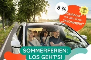 8 % Cashback* zum Ferienstart