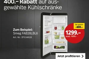 Nur heute: SMEG Kühlschränke CHF 400.– günstiger!