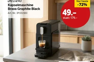 Nur heute: 72% Rabatt auf Delizio Kapselmaschine ☕