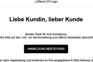 Anmelde-Bestätigung zum Manor Newsletter