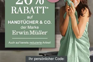 Nur noch HEUTE: 20% Rabatt auf Handtücher & Co. der Marke Erwin Müller!
