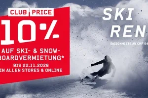 10% auf die Miete von Ski & Snowboard - CLUB PRICE