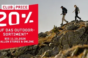 20% auf das Outdoor-Sortiment – CLUB PRICE