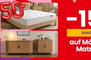🎂 Wir feiern zusammen: zusätzliche -15% auf Möbel & Matratzen