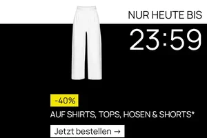 Bis Mitternacht -40% auf Shirts, Tops, Hosen & Shorts sparen 👚👖