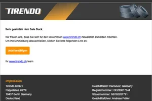 Newsletter Anmeldebestätigung - https://www.tirendo.ch