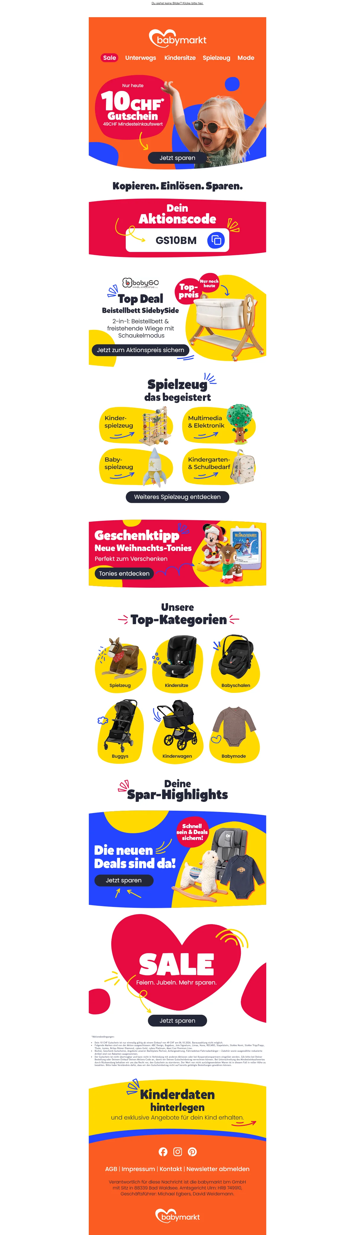 Nachweis des Gutscheins - babymarkt - Gutschein: CHF 10 auf Einkäufe ab CHF 49 für Babyartikel
