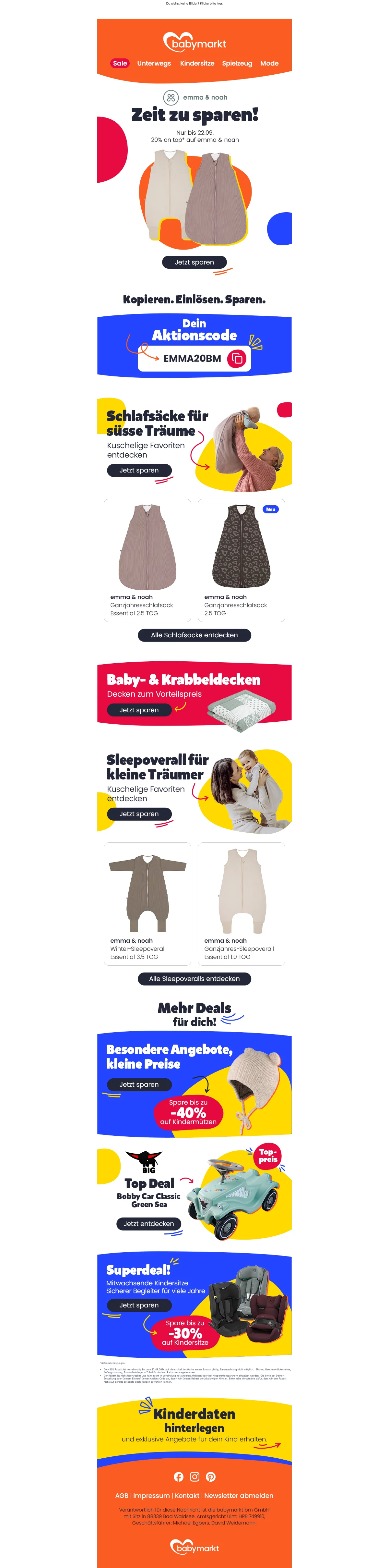 Nachweis des Gutscheins - babymarkt - Extra Rabatt auf Schlafsäcke
