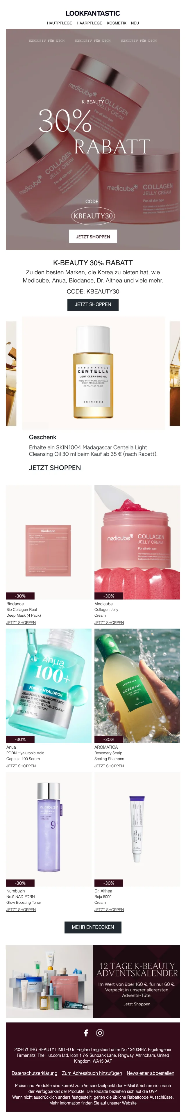 Nachweis des Gutscheins - Lookfantastic - Gutschein: 30 % Rabatt auf K-Beauty und Pflegeprodukte