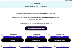 🚀 Ventes privées | Jusqu'à -50% avec La Redoute +