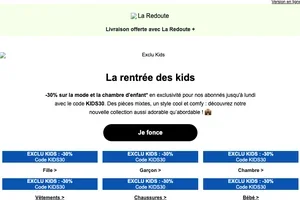 -30% sur tout l'univers Enfant*