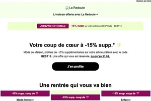 🛍️ Exclu de la rentrée jusqu'à demain | -15% supp.* sur votre coup de 🩷 