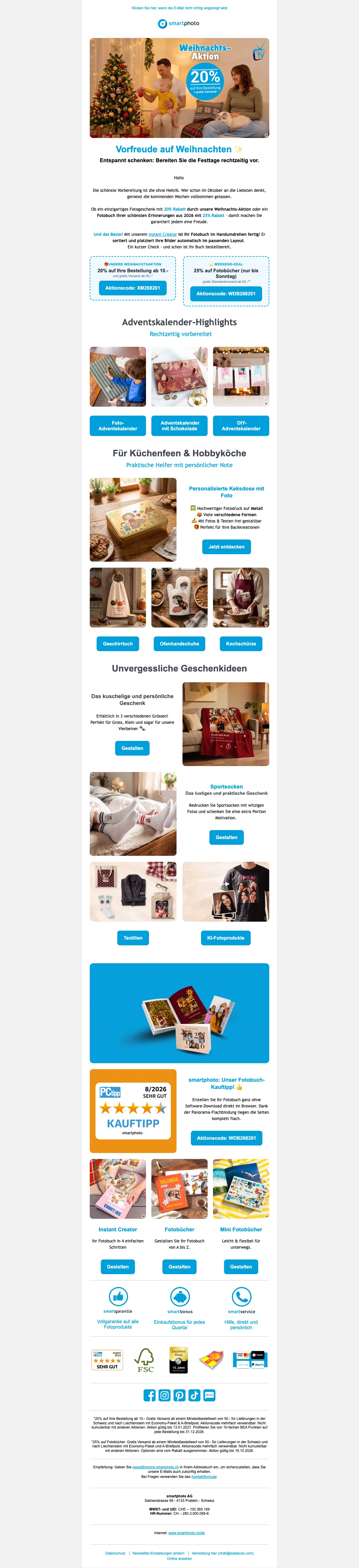 Nachweis des Gutscheins - Smartphoto - Fotobücher mit 25 % Rabatt plus gratis Versand ab CHF 50