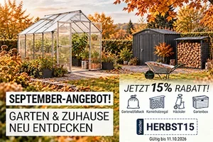 🍂 Herbstrabatt: 15% auf Gartenbedarf!