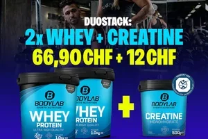 2 × 1 kg Whey für 66,90 CHF + Creatine für 12 CHF