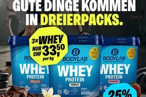 3× Whey. 1× Hammerpriis: 33,50 CHF/kg!