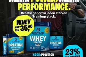 1 kg Whey für 35,90 CHF + 23 % auf BODYLAB!