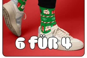 6 zum Preis von 4! Jetzt Weihnachtssocken entdecken 🎄