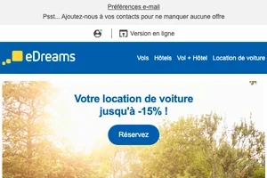 📢 Jusqu'à -15 % sur votre location de voiture