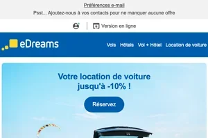📢 Jusqu'à -10 % sur votre location de voiture