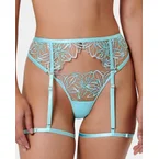 Lilly Embroidered Thigh Harness Blue
