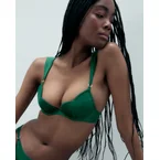 Octavia Satin Moulded Bra Green