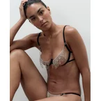 Estelle Open Diamante Bra Black/Silver