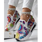 Floral Pattern Embroidery Mesh Sneakers