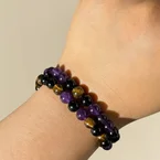 Edelstein Armband mit Amethyst und Tigerauge