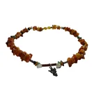 Hunde Bernsteinkette mit Edelsteinen Länge 40cm