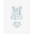 Set abito e slip in voile di cotone stampato