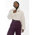 Faux Fur Cropped Amore Jacket - Ivory
