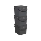 3er Set - ALBULA Recycling Müllsystem 40L - Anthrazit