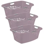 3er Set Wäschekorb 50 l FLOWERS