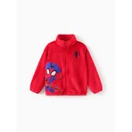Marvel Toddler Boy Spider-Man Stand Collar Flannelette fabric Zipper Jacket Red