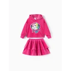 My Little Pony Toddler Girl Velvet Hoodie and Skirt Set Hot Pink