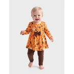 Halloween Baby Girl Bow Dress Leggings Set Orange