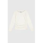 T-Shirt mit langen Ärmeln und Kräuselung