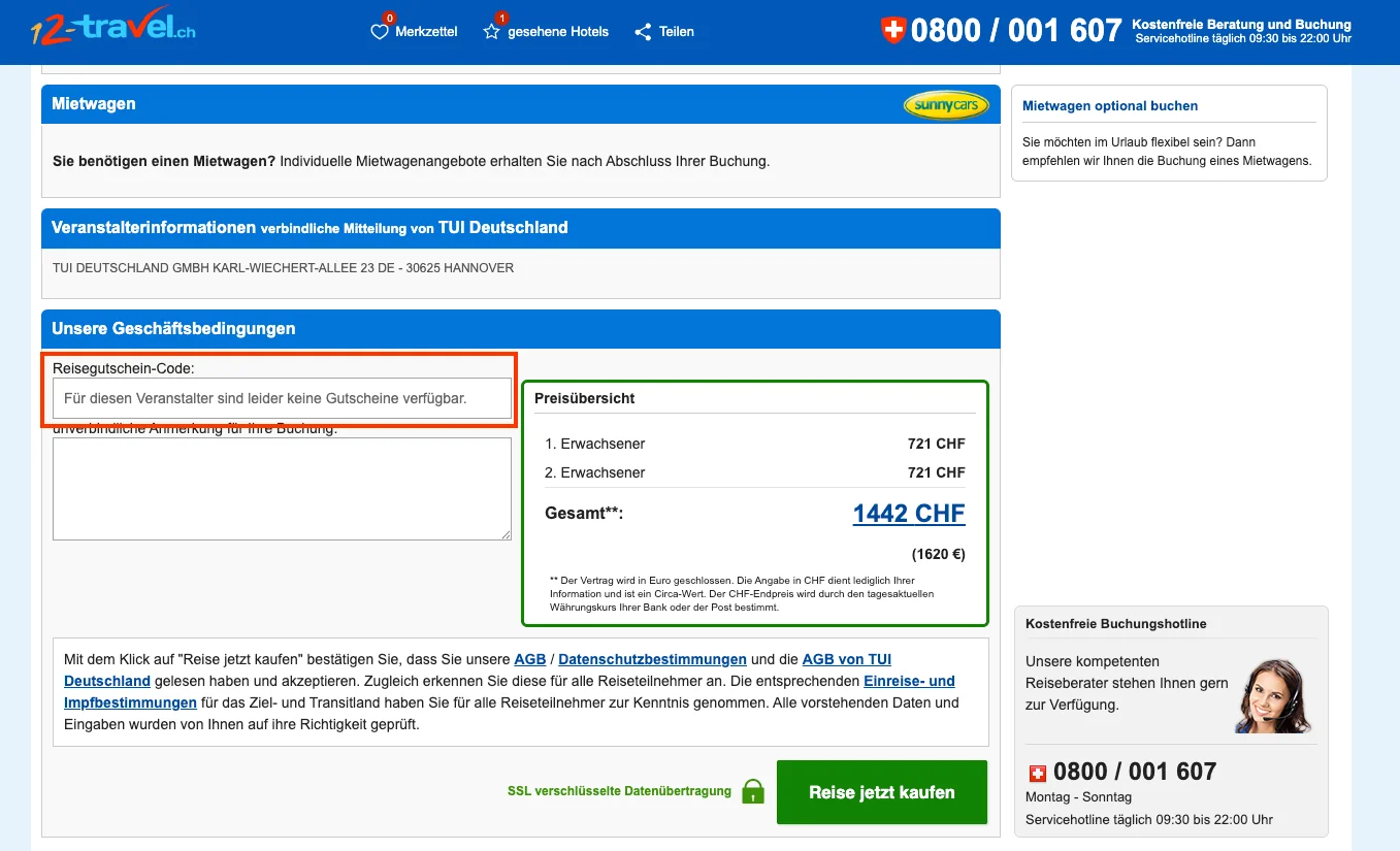 Wie verwendet man den Gutscheincode? - 12-Travel
