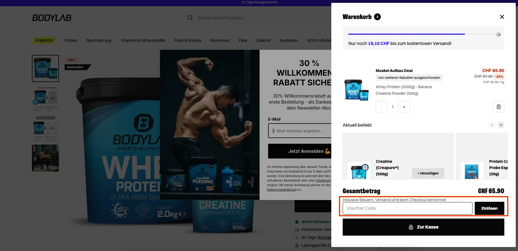 Wie verwendet man den Gutscheincode? - Bodylab