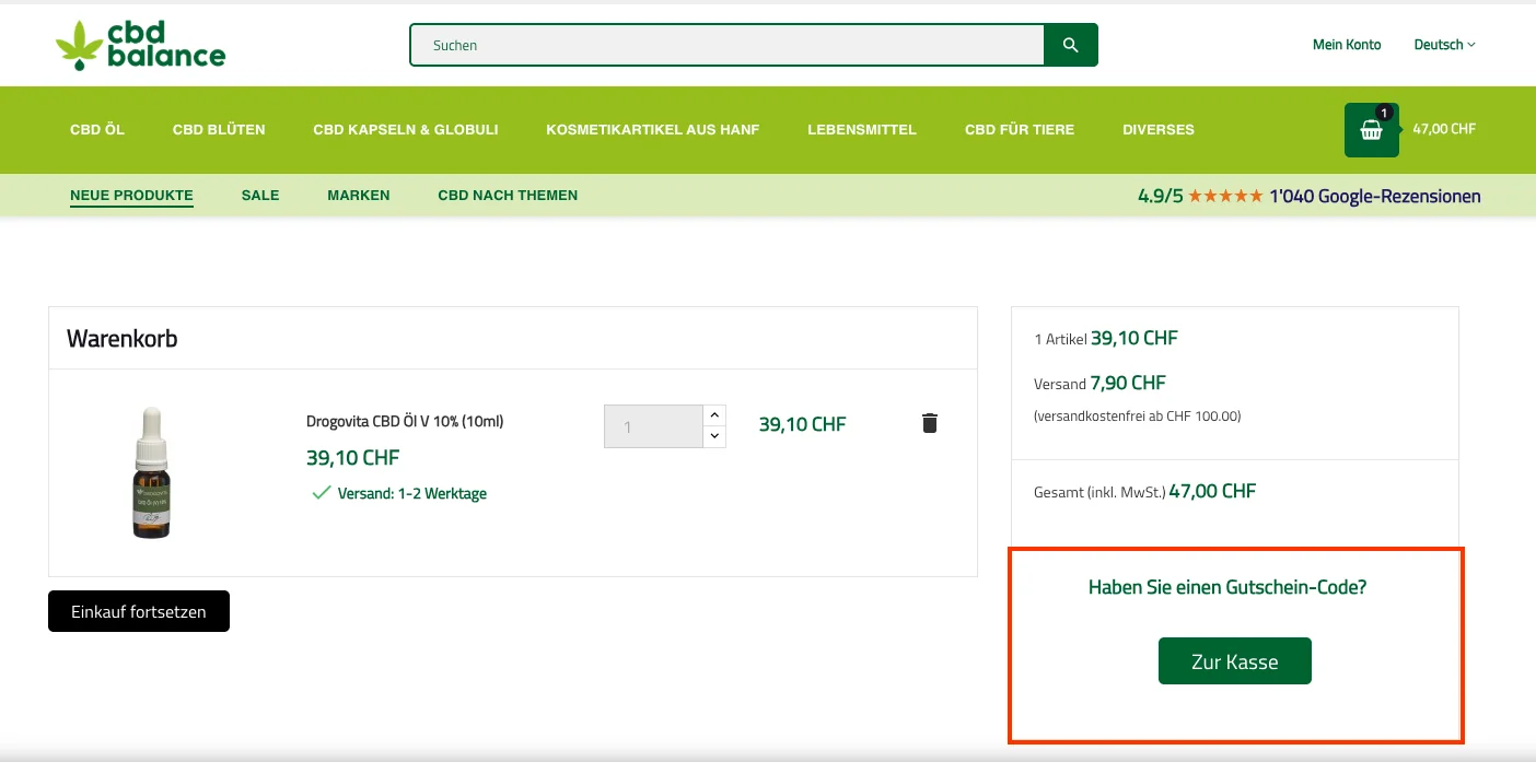 Wie verwendet man den Gutscheincode? - cbd balance