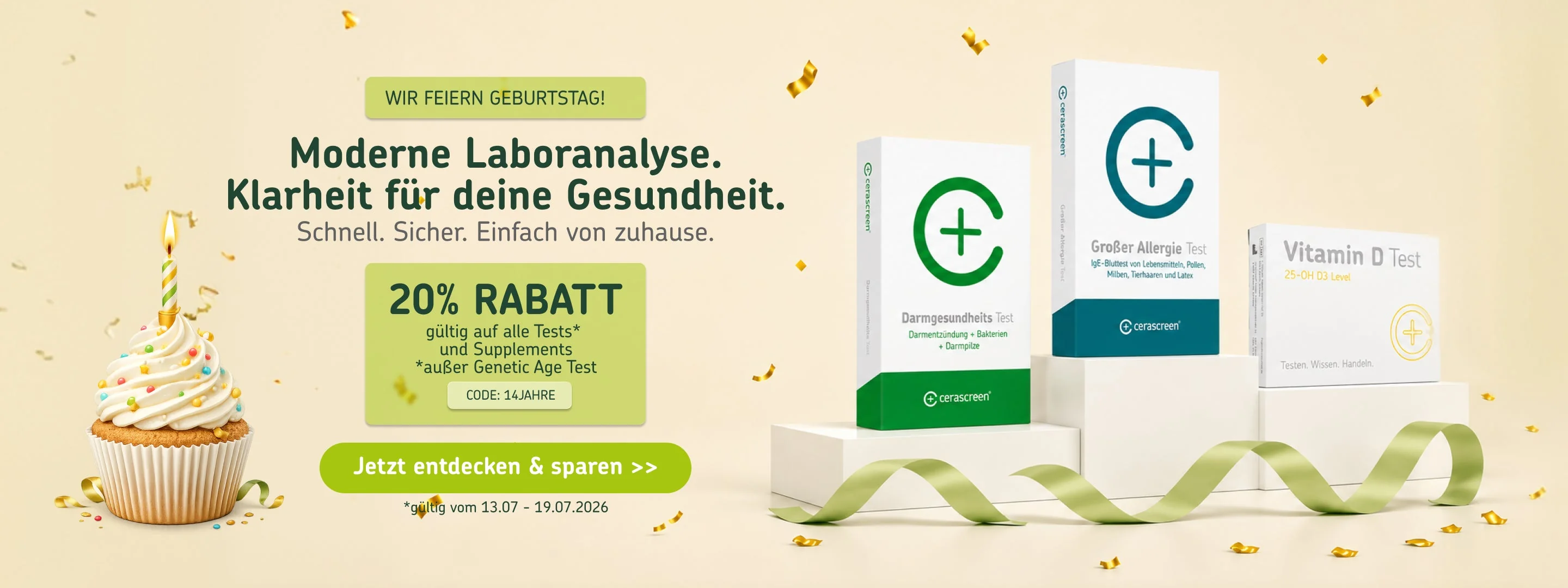 Nachweis des Gutscheins - cerascreen - Cerascreen Gutschein: [[20% Rabatt]] auf alle Tests und Supplements