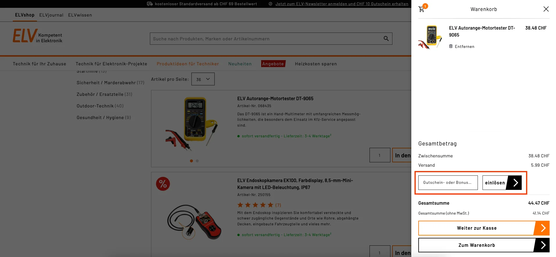 Wie verwendet man den Gutscheincode? - ELV